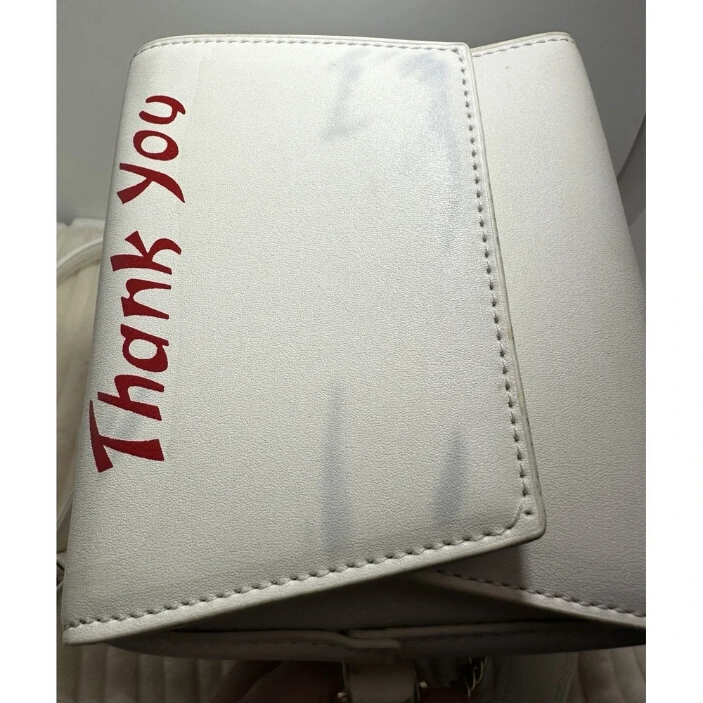 Chinese Takeout Box Vinyl Purse Handbag w/ chain Trendy Cool Pre-Owned
